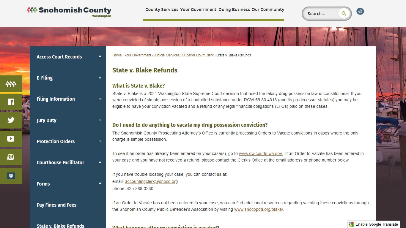 State v. Blake Refunds | Snohomish County, WA - Official Website